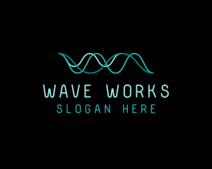 Tech Cyberspace Waves logo design