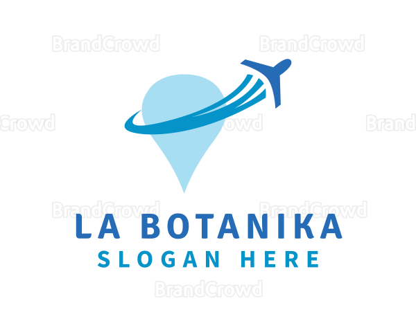 Location Pin Airplane Logo