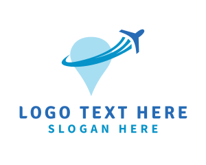 Delivery - Location Pin Airplane logo design