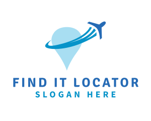 Location Pin Airplane logo design