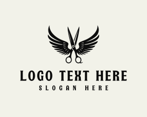 Grooming - Scissors Wings Hairdresser logo design