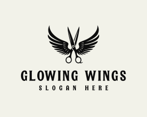 Scissors Wings Hairdresser logo design