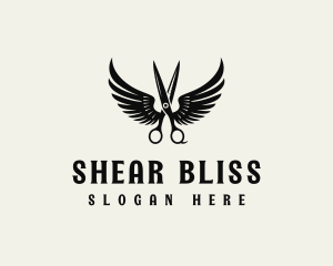 Scissors Wings Hairdresser logo design