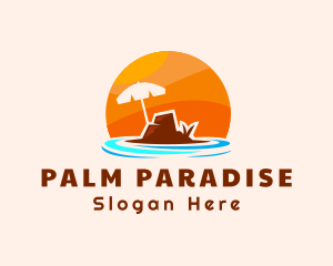 Island Beach Rock logo design