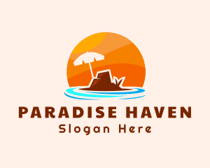 Island Beach Rock logo design