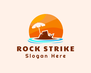 Island Beach Rock logo design