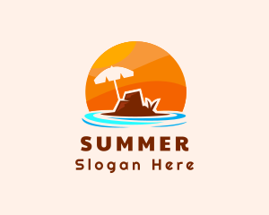 Island Beach Rock logo design