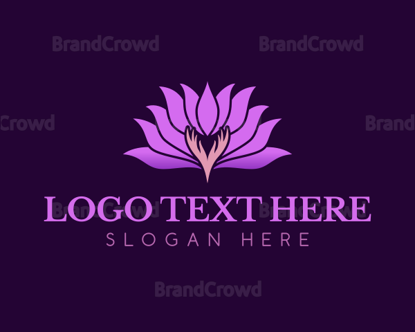 Wellness Lotus Hands Logo