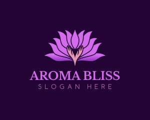 Wellness Lotus Hands logo design