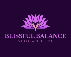 Wellness Lotus Hands logo design