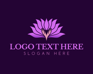 Yoga - Wellness Lotus Hands logo design
