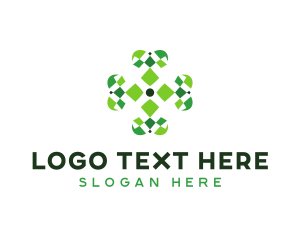 Company - Geometric Clover Leaf logo design