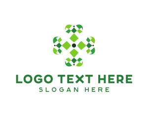 Mosaic - Geometric Clover Leaf logo design