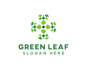 Geometric Clover Leaf logo design