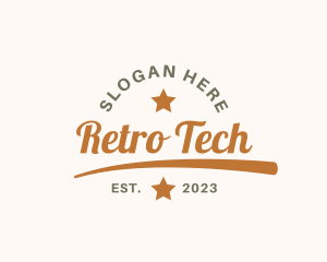 Retro Hipster Underline logo design