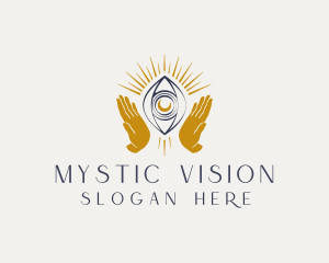 Clairvoyance - Mystic Hands Eye Pearl logo design