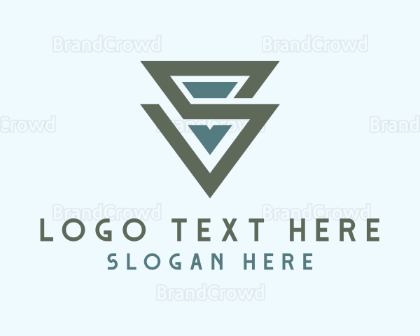 Geometric Modern Triangle Letter S Logo