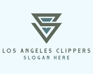 Geometric Modern Triangle Letter S Logo