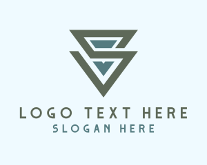 Geometric Modern Triangle Letter S Logo