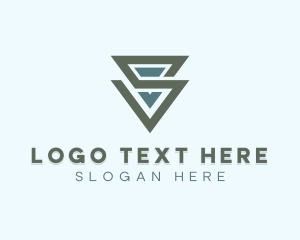 Advertising - Geometric Modern Triangle Letter S logo design