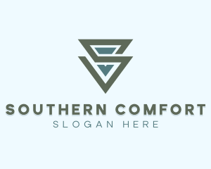 Geometric Modern Triangle Letter S logo design