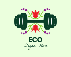 Natural Eco Barbell logo design