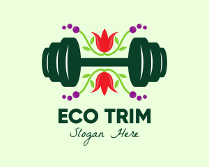 Natural Eco Barbell logo design