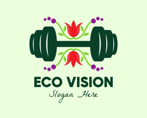 Natural Eco Barbell logo design