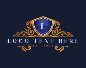 Golden - Elegant Shield Ornament logo design