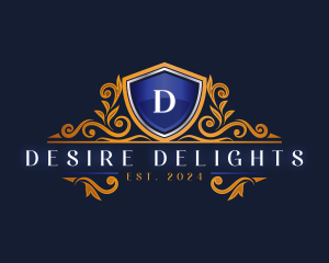 Elegant Shield Ornament logo design