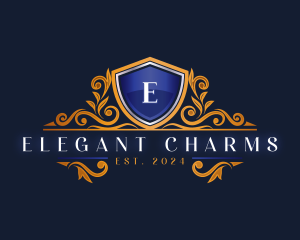 Elegant Shield Ornament logo design