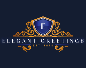 Elegant Shield Ornament logo design