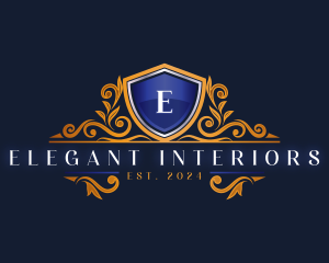 Elegant Shield Ornament logo design