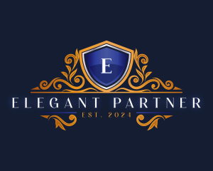 Elegant Shield Ornament logo design