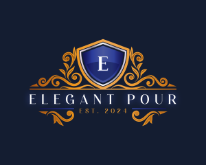 Elegant Shield Ornament logo design