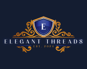 Elegant Shield Ornament logo design