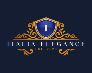 Elegant Shield Ornament logo design