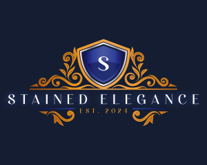 Elegant Shield Ornament logo design