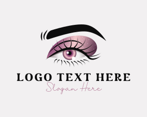 Lashes - Shimmery Eye Makeup logo design
