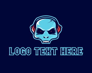 Headset - Music DJ Alien logo design