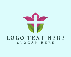 Medical Tulip Cross logo design