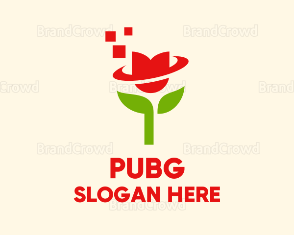 Modern Pixel Tulip Flower Logo
