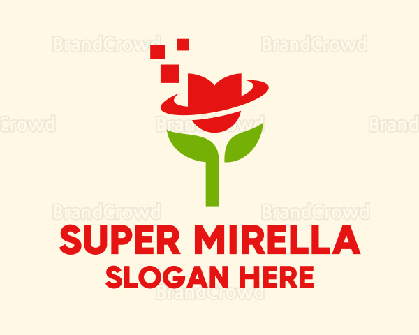 Modern Pixel Tulip Flower Logo