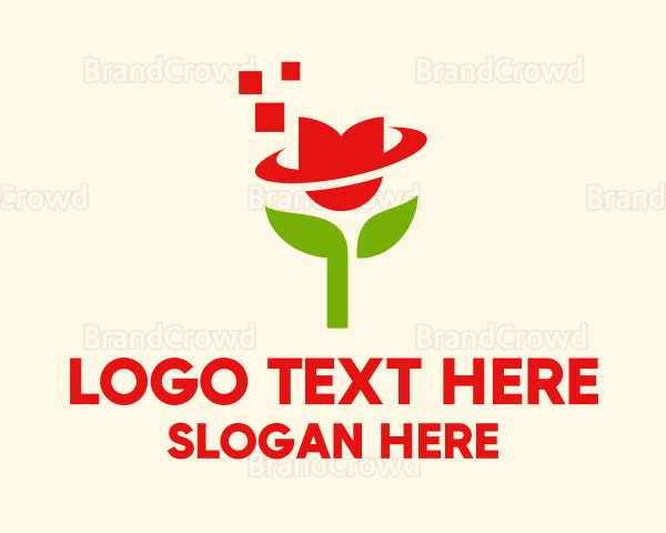 Modern Pixel Tulip Flower Logo