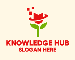 Digital Media - Modern Pixel Tulip Flower logo design