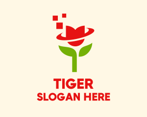 Pixel - Modern Pixel Tulip Flower logo design