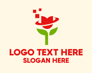 Florist - Modern Pixel Tulip Flower logo design