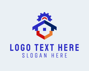 House Roof Repair Gear  logo design