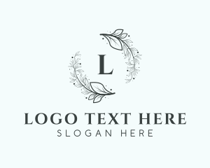 Beauty Shop - Leaf Garden Wreath logo design
