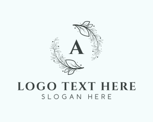 Leaf Garden Wreath logo design